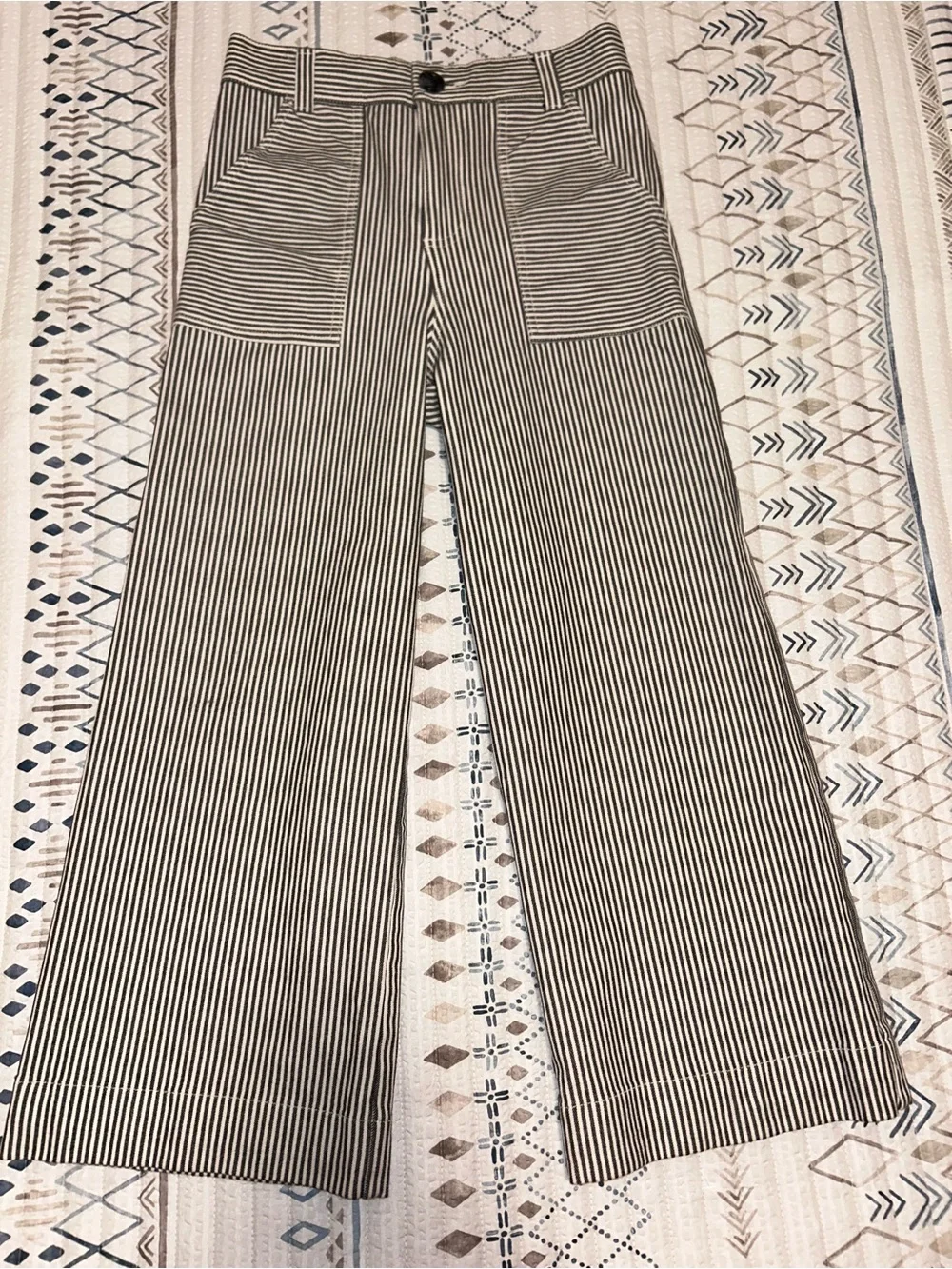 Fifteen twenty Striped Wide-Leg Pants in Black and White size 6 like new